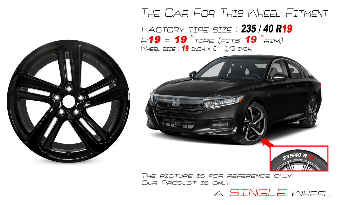 For Honda Accord OEM Design Wheel 19" 19x8.5 2018-2022 All Black Single Replacement Rim