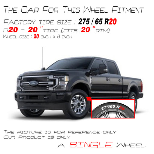 For Ford F250 F350 SRW OEM Design Wheel 20" 2018-2022 20x8 Gloss Black Single - Angle View