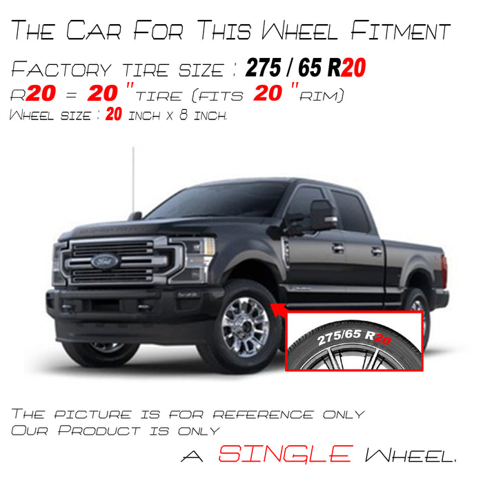 For Ford F250 F350 SRW OEM Design Wheel 20" 2018-2022 20x8 Gloss Black Single - Angle View