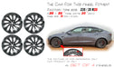 For Tesla Model 3 OEM Design Wheel 20" 2021-2023 CHARCOAL Set of 4 Replacement - Angle View