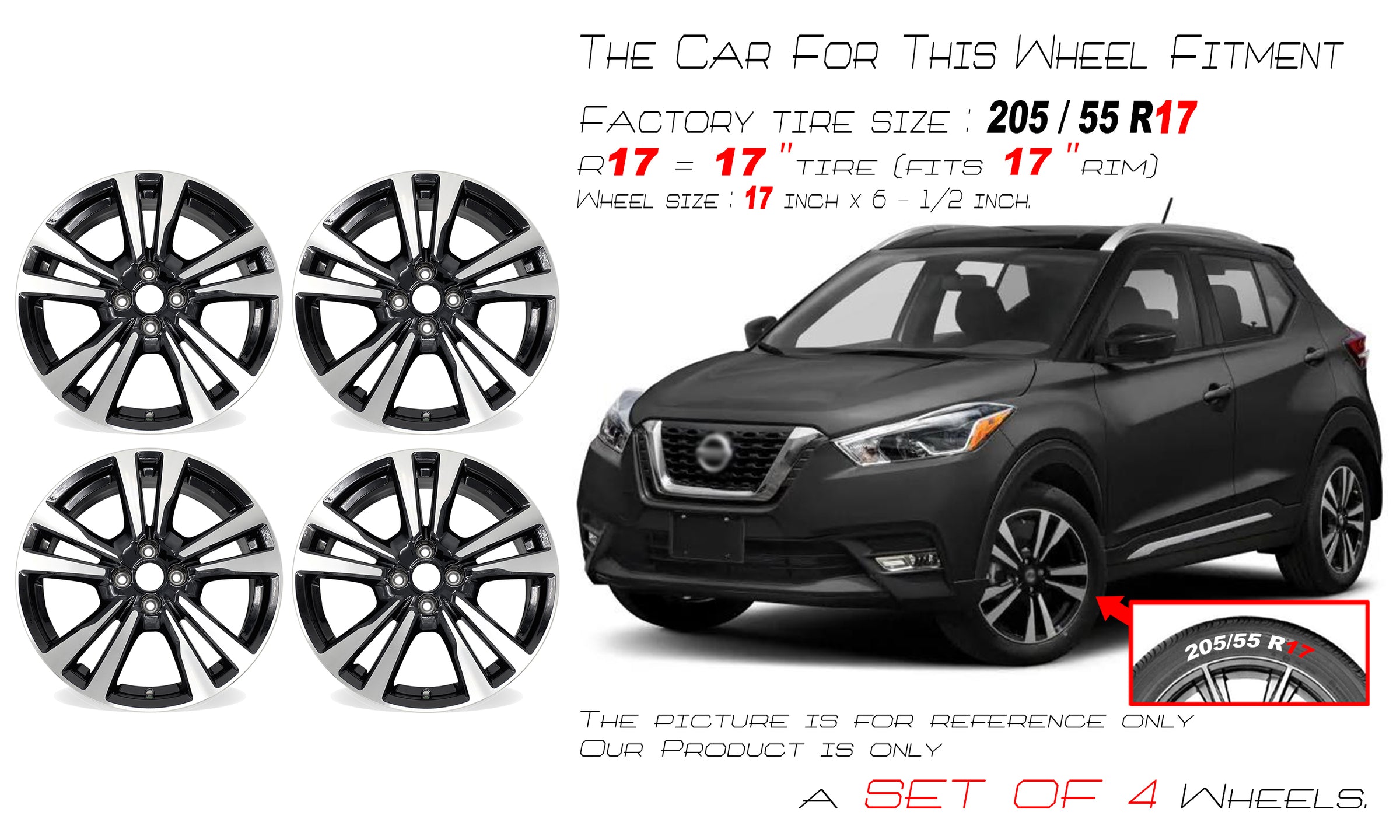 For Nissan Kicks 2018-2020 OEM Design Wheel 17
