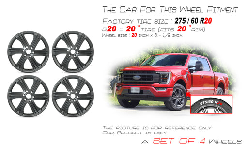 For Ford F-150 OEM Design Wheel 20" 20X8.5 2021-2023 Dark Grey Set of 4 - Angle View