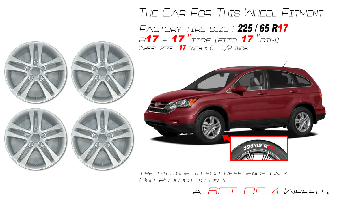 For Honda CR-V CRV OEM Design Wheel 17" 2007-2011 Set of 4 Silver Replacement Rim