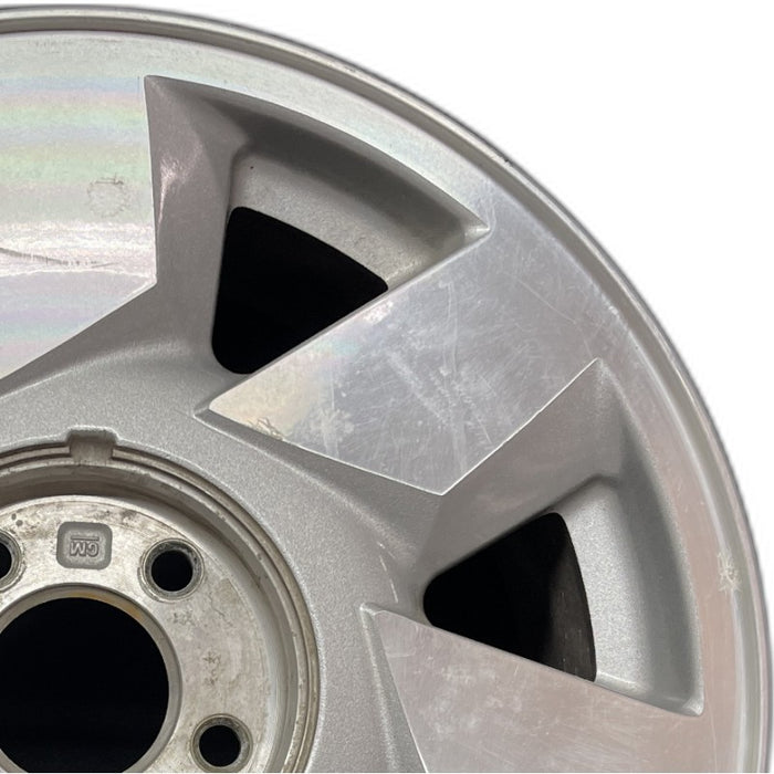 17" DEVILLE 00 5 lug DTS 17x7.5 7 directial spoke silver finish opt N93 - Side Profile
