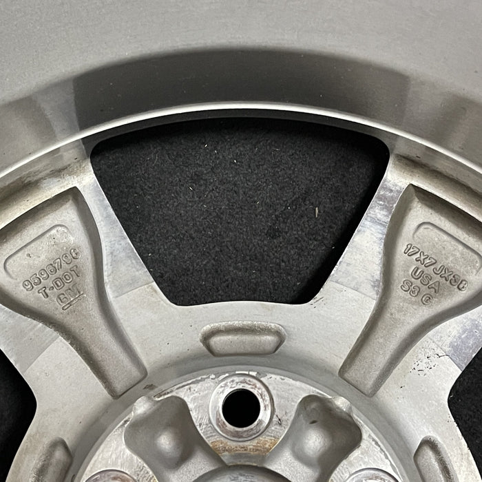 17" MALIBU 08 17x7, aluminum, 5 single spoke, machined finish Original OEM - Back View