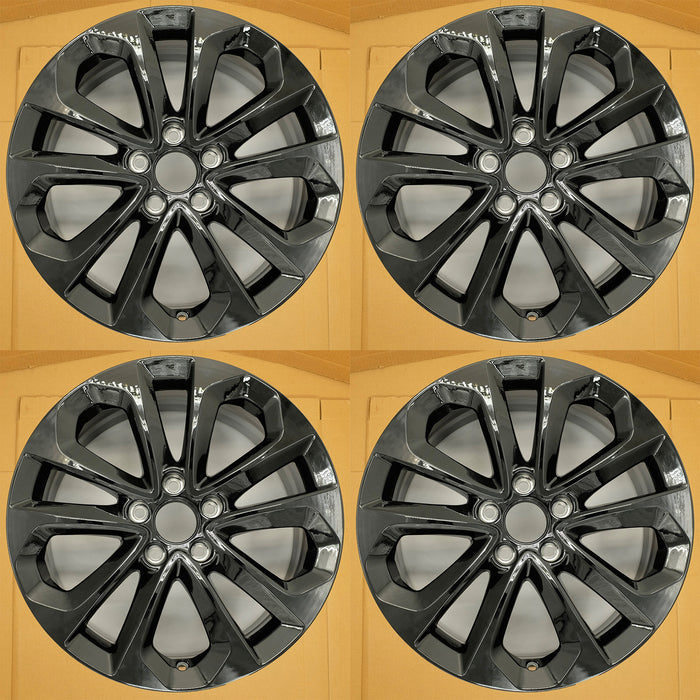 For Honda Accord OEM Design Wheel 18" 18x8 2013-2015 GLOSS BLACK Set of 4 - Front View