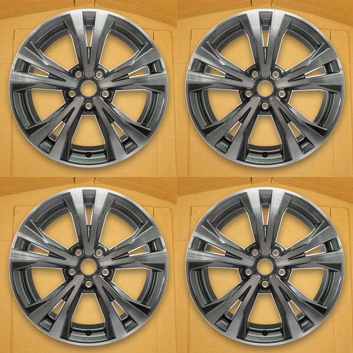 For Nissan Rogue OEM Design Wheel 18" 18x7 2017-2020 Machined Charcoal Set of 4 Replacement Rim