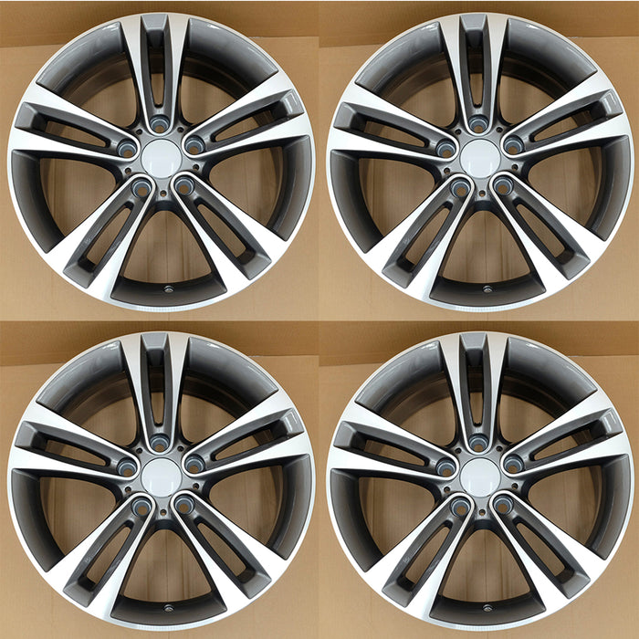 For BMW 3 Series 4 Series OEM Design Wheel 18" 18x8 Machined Grey 2012-2020 Set - Front View