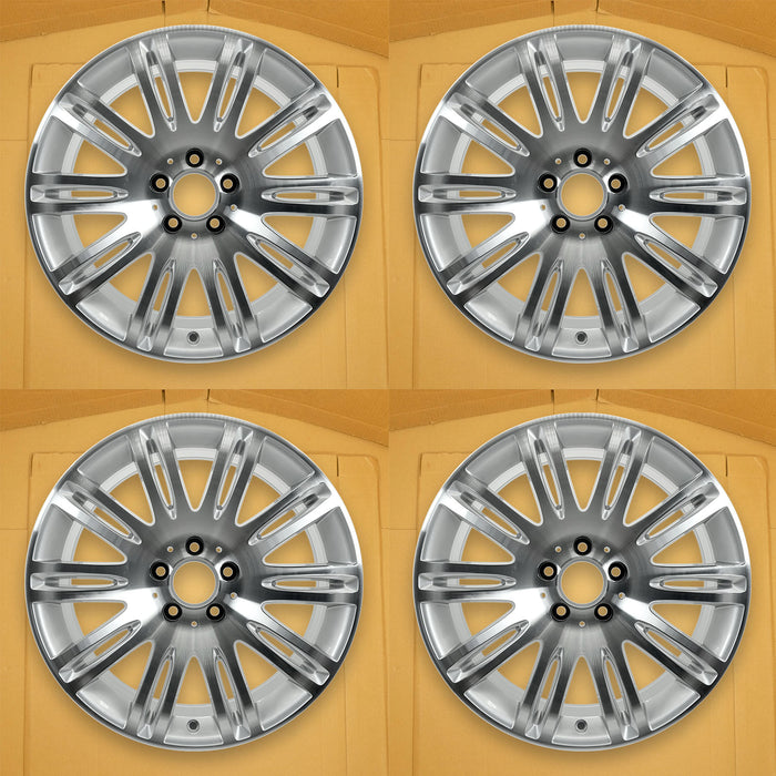 Front Rear For Mercedes E350 E550 OEM Design Wheel 18" 18x8.5 18x9 2007-2009 Machined Silver Set of 4 Replacement Rim