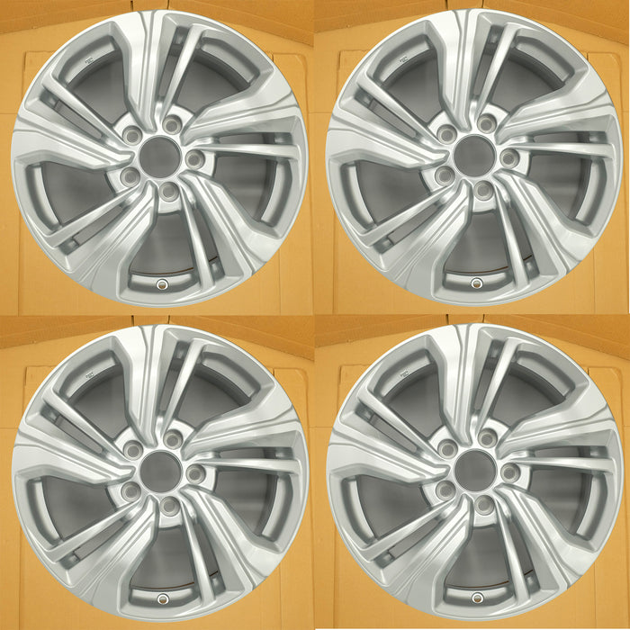 For Honda Civic OEM Design Wheel 17" 17X7 2016-2021 Silver Set of 4 Replacement - Front View