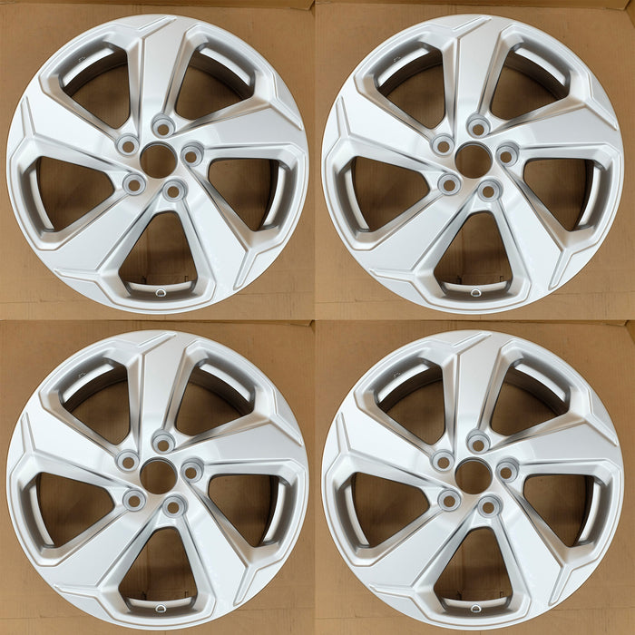 18” SET OF 4 18x7 HYPER SILVER Wheel for TOYOTA RAV4 2019-2022 OEM Design - Front View