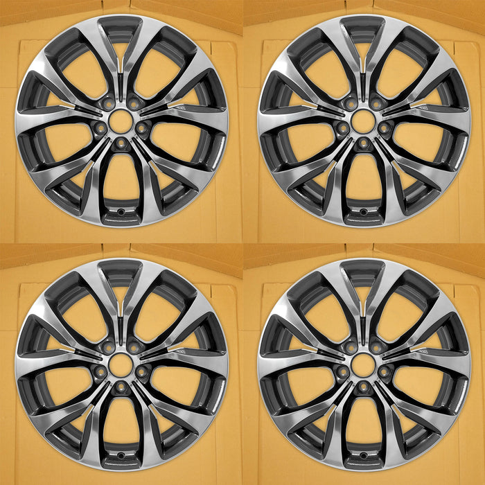 For Chrysler 200 OEM Design Wheel 19" 19x8 2015-2017 Grey Polished Set of 4 - Front View