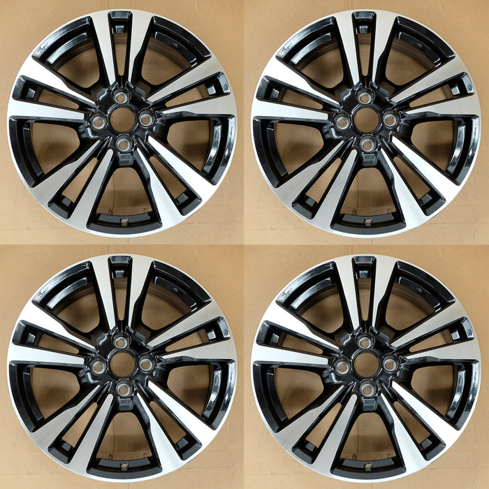 17” SET OF 4 17x6.5 MACHINED BLACK Wheels for NISSAN KICKS 2018-2020 OEM Design - Front View