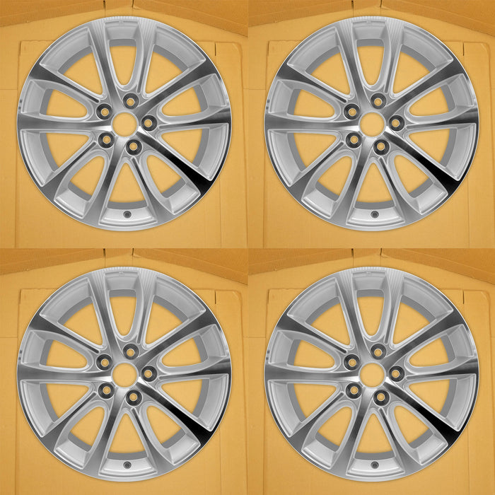 For Toyota Avalon OEM Design Wheel 18" 18x7.5 2013-2015 Machined Silver Set of - Front View