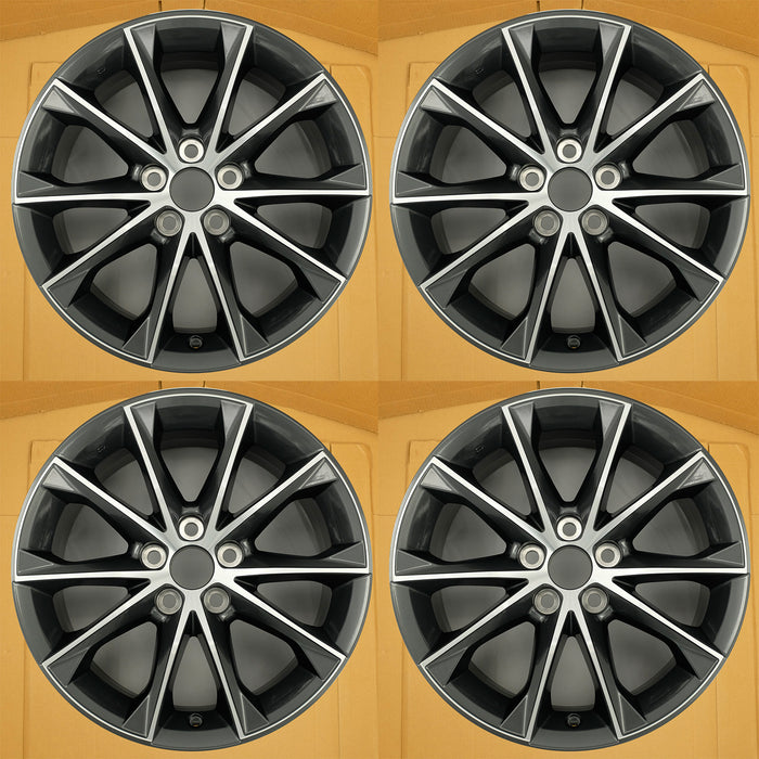 For Toyota Camry OEM Design Wheel 18" 18x7.5 2015-2017 Machined Charcoal Set of 4 Replacement Rim