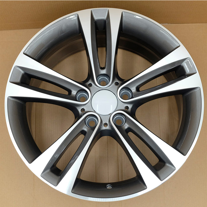 For BMW 3 Series 4 Series OEM Design Wheel 18" 18x8 Machined Grey 2012-2020 Set - Side Profile