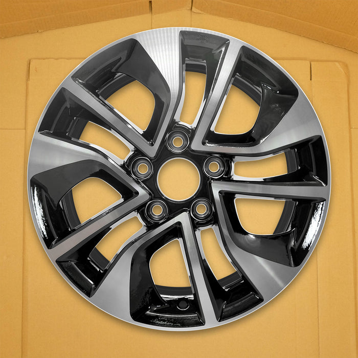 For Honda Civic OEM Design Wheel 16" 16x6.5 2013-2015 Machined Black Single - Front View