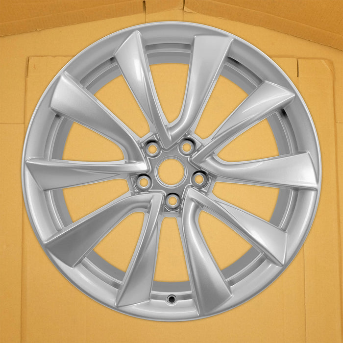 For Front Tesla Model 3 OEM Design Wheel 20" 20x8.5 2018-2020 Silver Single - Front View