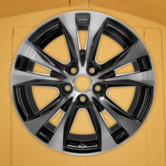 For Toyota RAV4 OEM Design Wheel 18" 18x7.5 2013-2015 Machined Black Set of 4 - Side Profile
