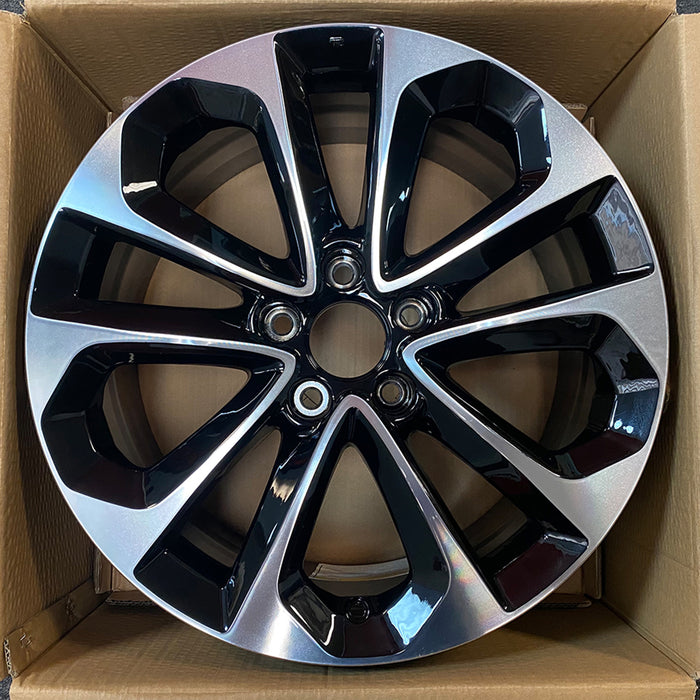 18" New Single Machined Black Wheel For Honda Accord 2013-2015 OEM Quality Factory Alloy Rim