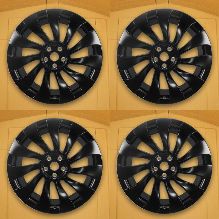 For Tesla Model 3 OEM Design Wheel 20" 20X9 2021 -2023 SATIN BLACK Set of 4 - Front View