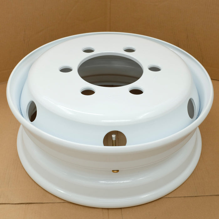 19.5" Single 19.5x6 White Steel Wheel For ISUZU NPR NPR-HD NQR NRR 1995-2023 OEM Design Replacement Rim 8980939730