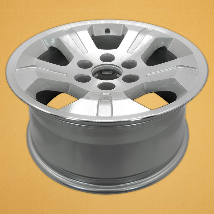 For Chevrolet Sierra Silverado 1500 OEM Design Wheel 18" 18x8.5 2014-2019 Machined Silver Single Replacement Rim