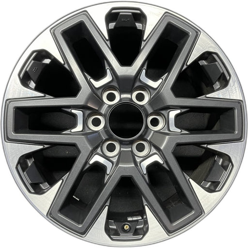 20" SEQUOIA 23-24 20x8 open spoke 6 spoke machined face with black pockets - Front View