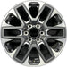20" SEQUOIA 23-24 20x8 open spoke 6 spoke machined face with black pockets - Front View