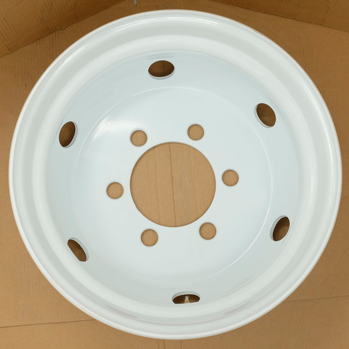 19.5" Single 19.5x6 White Steel Wheel For ISUZU NPR NPR-HD NQR NRR 1995-2023 OEM Design Replacement Rim 8980939730