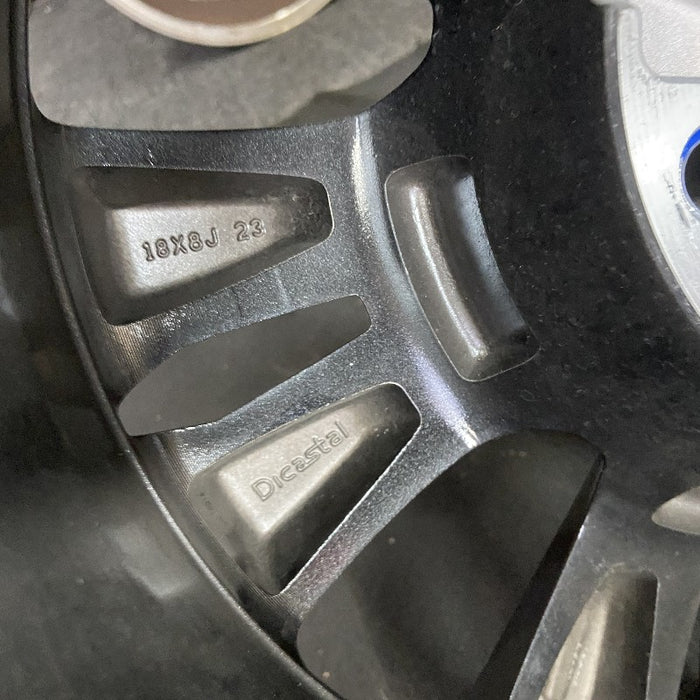 18" TITAN 17-24 18x8 alloy 6 spoke machined black open V spoke Original OEM Wheel Rim