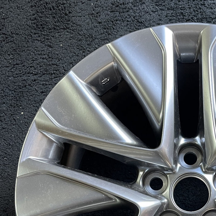 19" MIRAI 21-24 19x8 5 V spoke silver Original OEM Wheel Rim - Side Profile