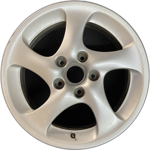 18" PORSCHE 911 99 18x7.5 5 curved spokes Original OEM Wheel Rim - Front View