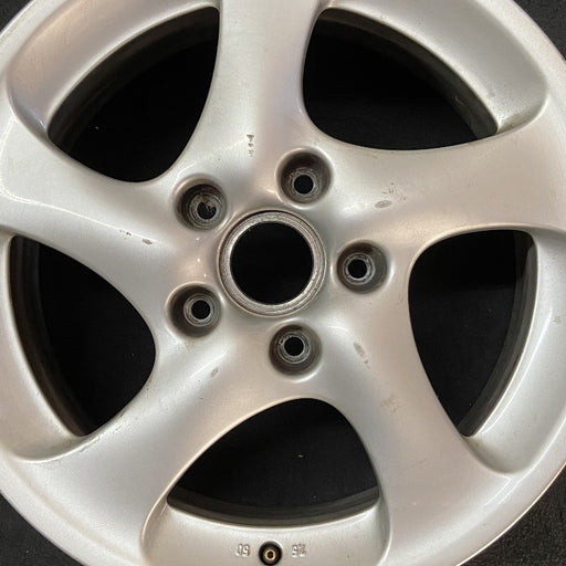 18" PORSCHE 911 99 18x7.5 5 curved spokes Original OEM Wheel Rim - Angle View