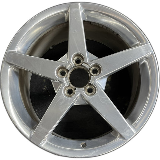 19" CORVETTE 05-07 19x10 rear 5 spoke polished opt QG7 Original OEM Wheel Rim - Front View