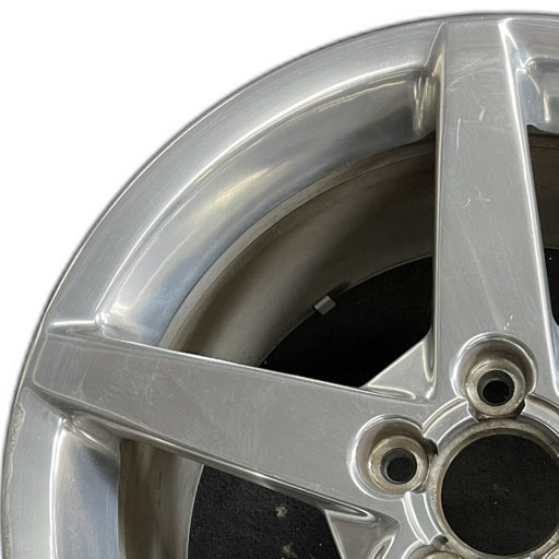 19" CORVETTE 05-07 19x10 rear 5 spoke polished opt QG7 Original OEM Wheel Rim - Angle View