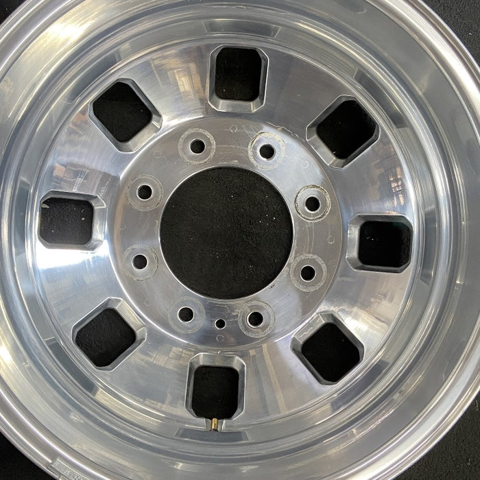 18" SIERRA 3500 PICKUP 24 DRW 18x6.5 rear outer Original OEM Wheel Rim - Angle View