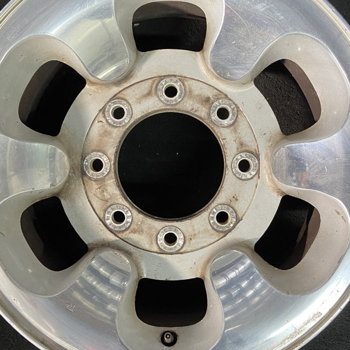 16" FORD F250SD PICKUP 99-00 16x7 SRW aluminum 6 D shaped holes Original OEM - Angle View
