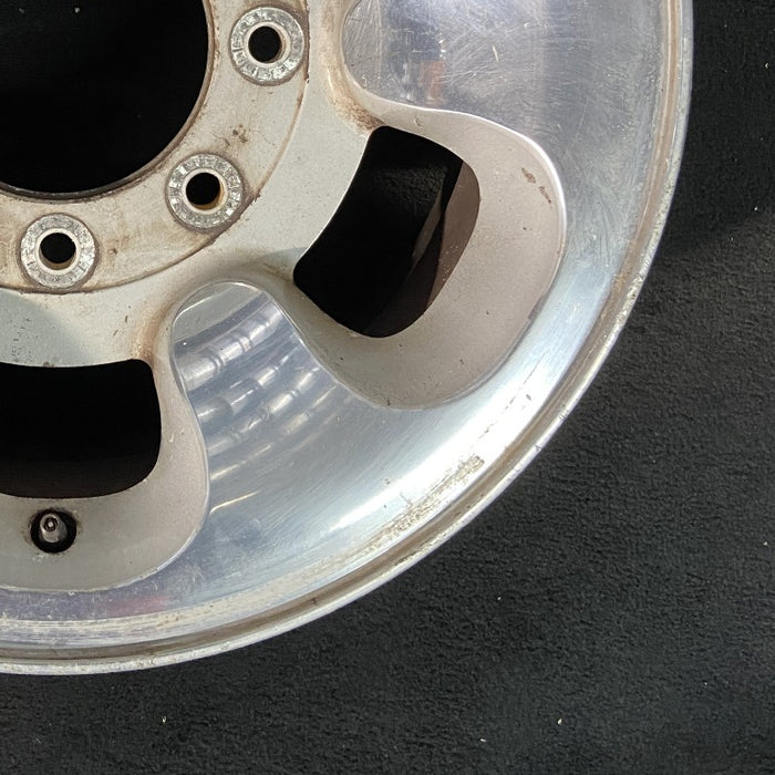 16" FORD F250SD PICKUP 99-00 16x7 SRW aluminum 6 D shaped holes Original OEM - Back View