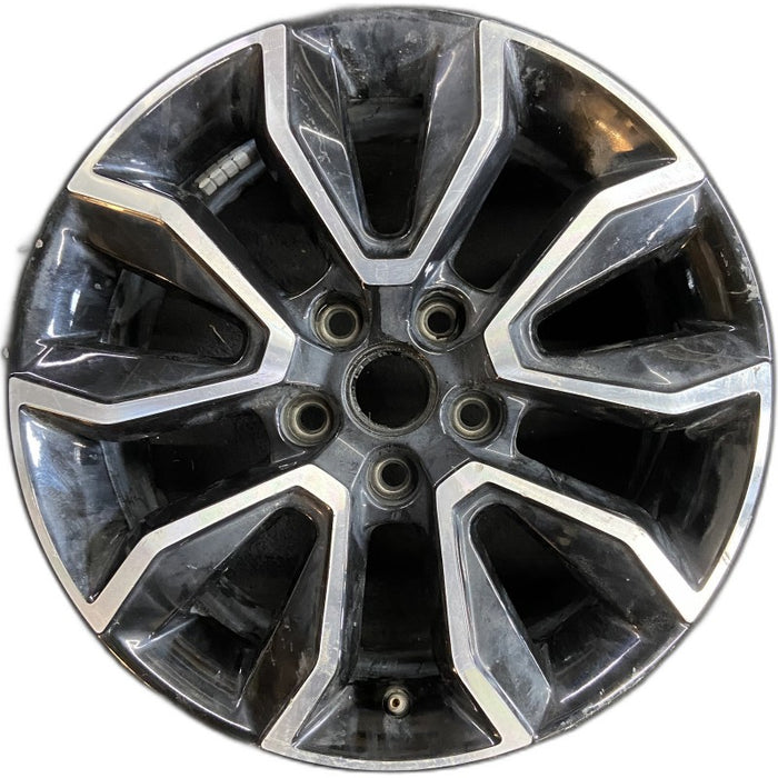 17" TRAILBLAZER 21-22 17x7.5 10 spoke opt MZD machined face with black pockets - Front View