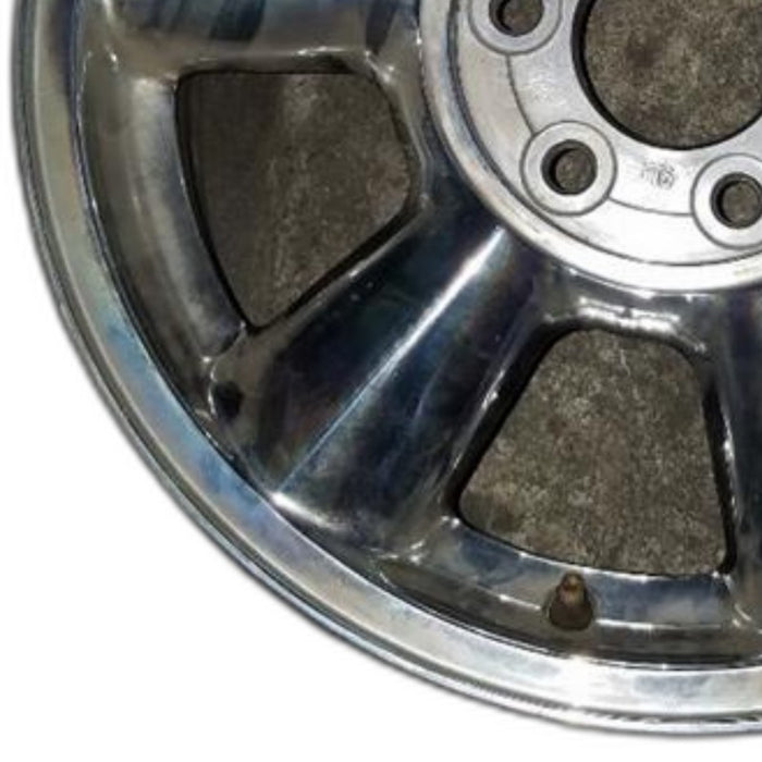 17" ENVOY 02-03 17x7 aluminum polished opt N80 Original OEM Wheel Rim - Back View