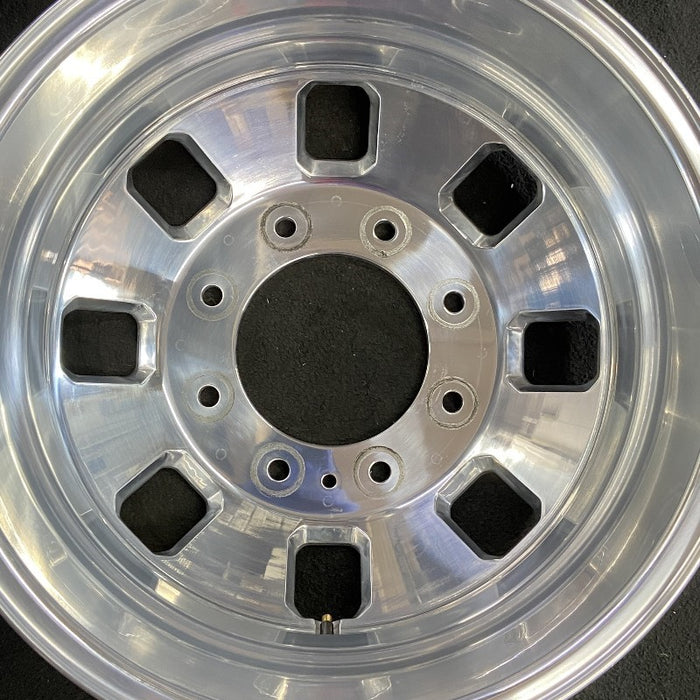 18" SIERRA 3500 PICKUP 24 DRW 18x6.5 rear outer Original OEM Wheel Rim - Angle View
