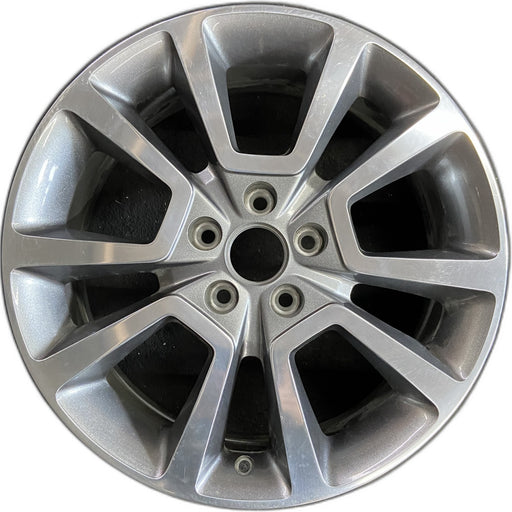 18" CALIBER 10-12 18x7 , machined finish, 10 spoke Original OEM Wheel Rim - Front View