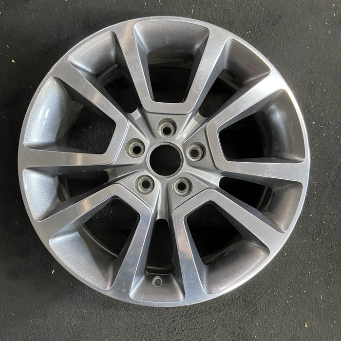 18" CALIBER 10-12 18x7 , machined finish, 10 spoke Original OEM Wheel Rim - Angle View