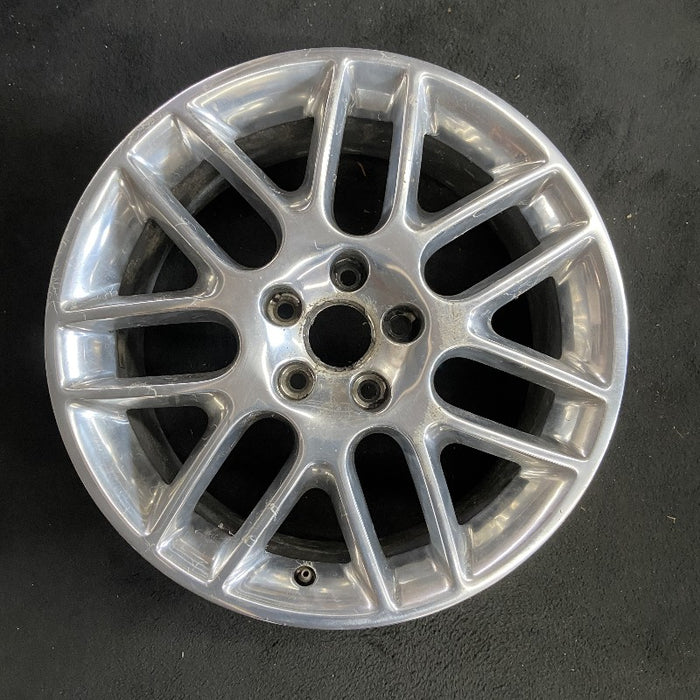 18" MUSTANG 12 18x8 aluminum TPMS 14 spoke 7 split spokes polished Original OEM - Front View