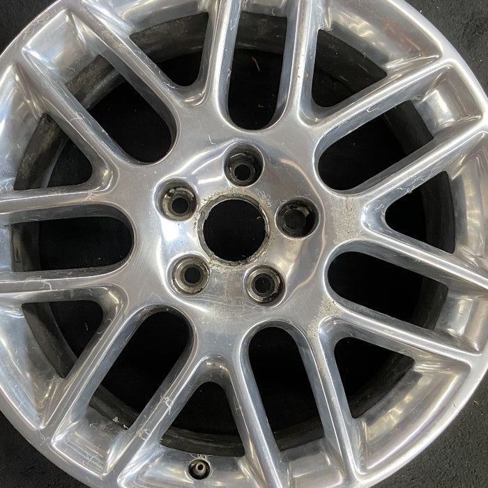 18" MUSTANG 12 18x8 aluminum TPMS 14 spoke 7 split spokes polished Original OEM - Angle View