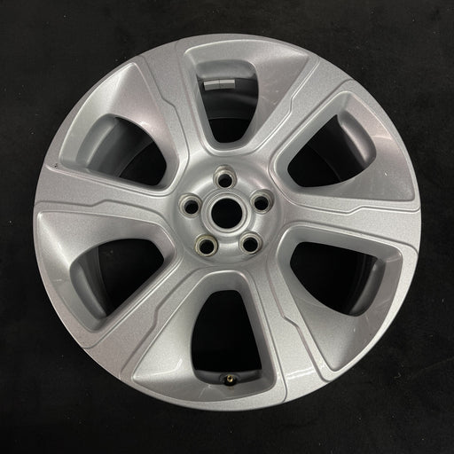 21" RANGE ROVER 18-21 21x9.5 , 6 spoke, silver, L. Original OEM Wheel Rim - Angle View