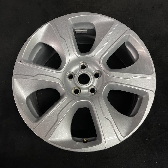 21" RANGE ROVER 18-21 21x9.5 , 6 spoke, silver, L. Original OEM Wheel Rim - Angle View