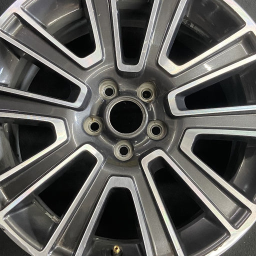 19" MUSTANG 10 19x8.5 TPMS 10 spoke black inlay Original OEM Wheel Rim - Angle View