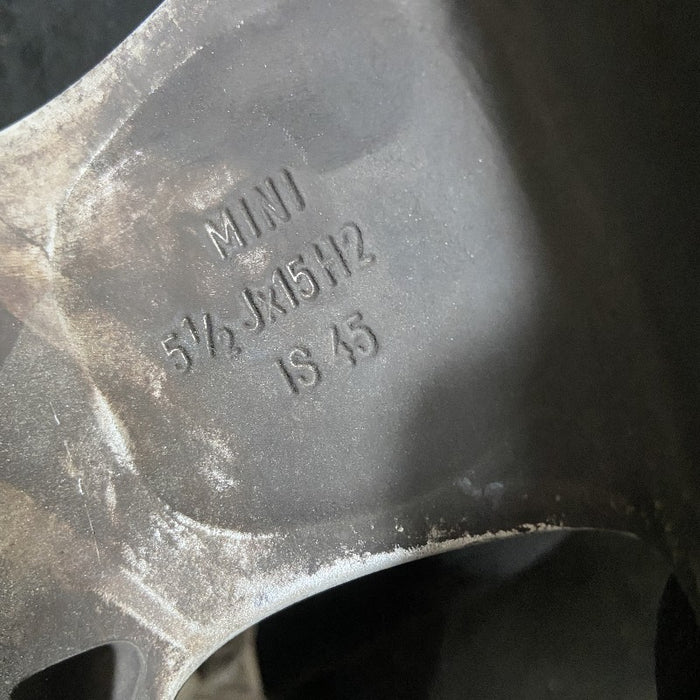 15" CLUBMAN 08-09 15x5.5 alloy 5 spoke raised in center of spoke silver Original OEM Wheel Rim